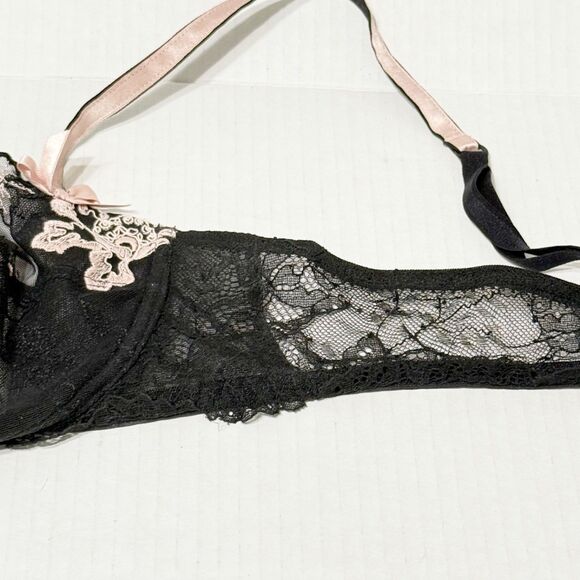 LISE CHARMEL 38C Bra ACA3003C Black Pink Lace Floral UnLine Underwire Pink Pearl - Picture 4 of 10